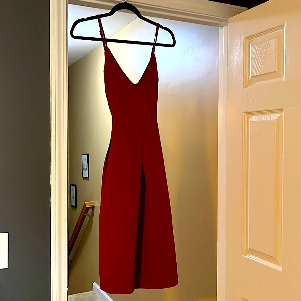 Maroon Crisscross Back Dress